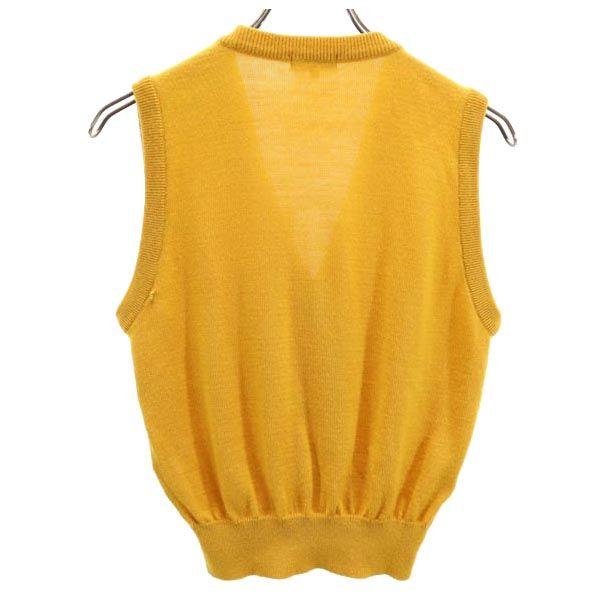 BALENCIAGA Sports Wool Argyle Pattern V neck Knit vest M yellow SPORTS Women Used