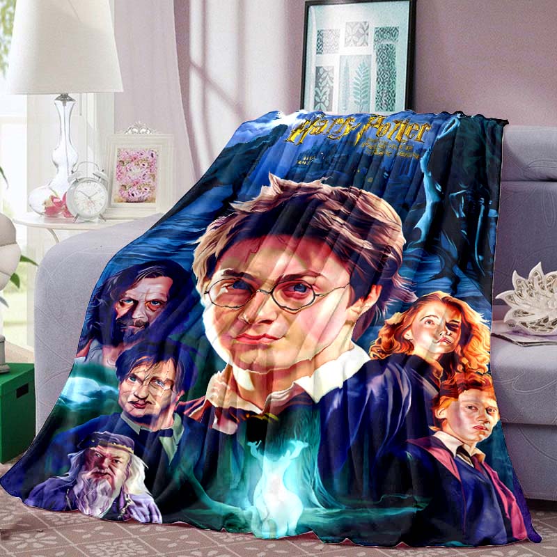 

Harry Potter Movie Print Blanket Warm Comfortable Flannel Blanket for Bedrooms, Sofas, Beds, Chairs, Picnics, Travel -LXR32 75x90cm