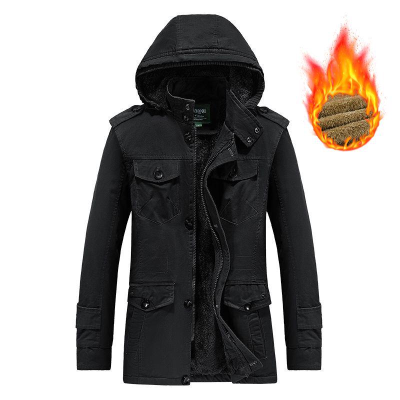 Men's Thickened Pure Cotton Hooded Winter Workwear Coat