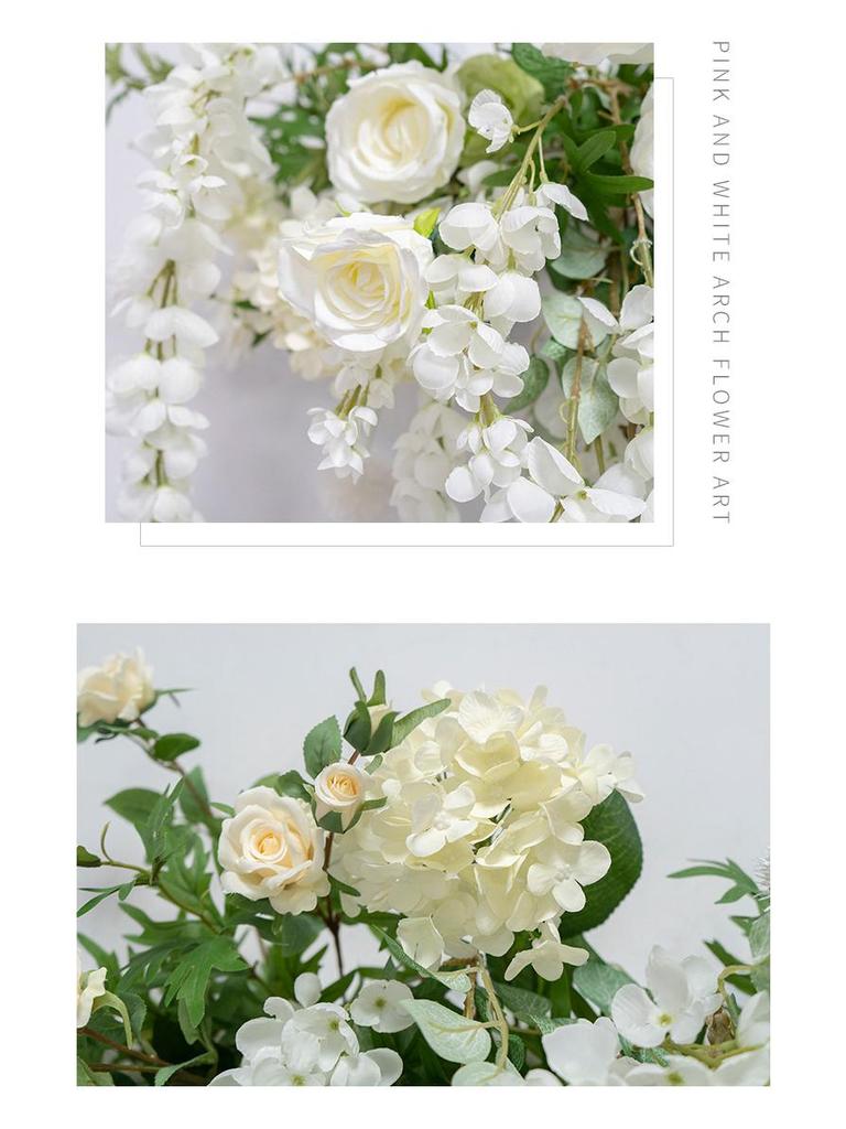 Golden Shower Flower Row Wedding Arch - Outdoor Wall Hanging Decoration