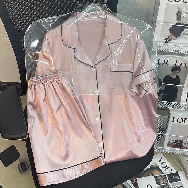 Summer Ice Silk Pajamas for Women: New Style, Sweet & Simple, Short-Sleeved Homewear