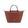 Longchamp Le Pliage Green 30 Foldable Snap Button Zipper Closure Short Handle Dumpling Tote Bag Medium Women Tote Bags Brown 1623919504