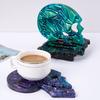 Halloween Skull Coaster Set Silicone Mold DIY Coasters Storage Holder Craft Molds Plaster Resin Making Home Decoration Tools