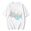 T-shirt Cinnamoroll 2026 cotone morbido manica corta girocollo stampa carina leggera top estivo per Donna uso quotidiano casual