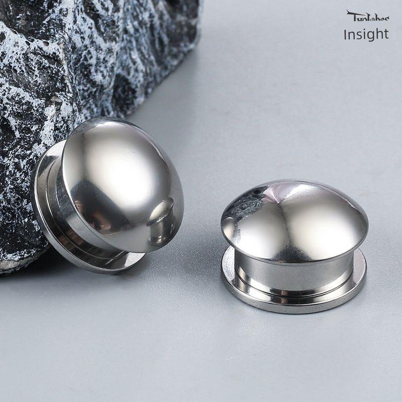 

Twolobes Piercing Ear Hole Ear Amplifier I-Shaped Curved Solid Ear Extender Titanium Steel Punk Fashion Piercing Earrings #1511 I-Shaped Curved Surface 6mm Silver