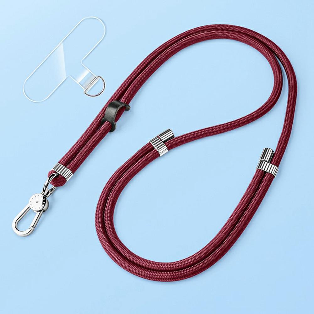 8mm Adjustable Nylon Phone Lanyard with Dual Direction Clips,Zinc Alloy Buckle Crossbody Neck Strap N