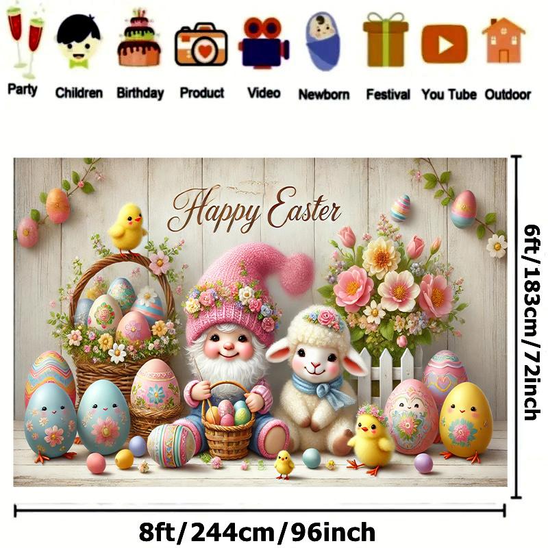 2D flat banner  1 Easter gnome background  multi-purpose banner suitable for weddings  birthdays  anniversaries