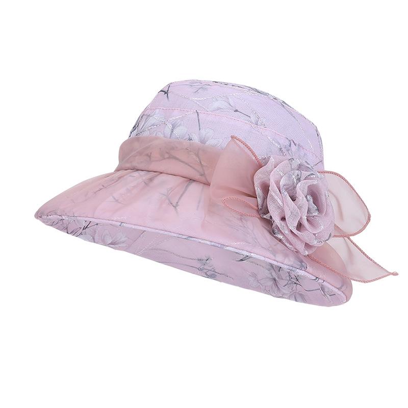 Summer Outdoor Sunscreen Hat Women's Mesh Large Brim Breathable Fisherman Hat Rose Mother Sunshade Basin Hat