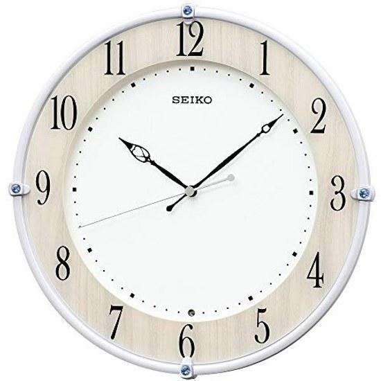 Seiko Clock Wall Natural Radio Analog Maple Wood Grain Body Size KX242B