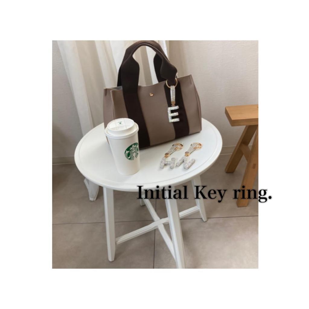 [DIVA Rose] Bag Charm, Initial Charm, Keychain, Alphabet, Men's, Women's, Accessories, Initial Key Ring (R)