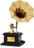 Premium Glitzer Quadrat Grammophon Ausstellungsstück, Schwarz & Gold Farbe - 23 cm