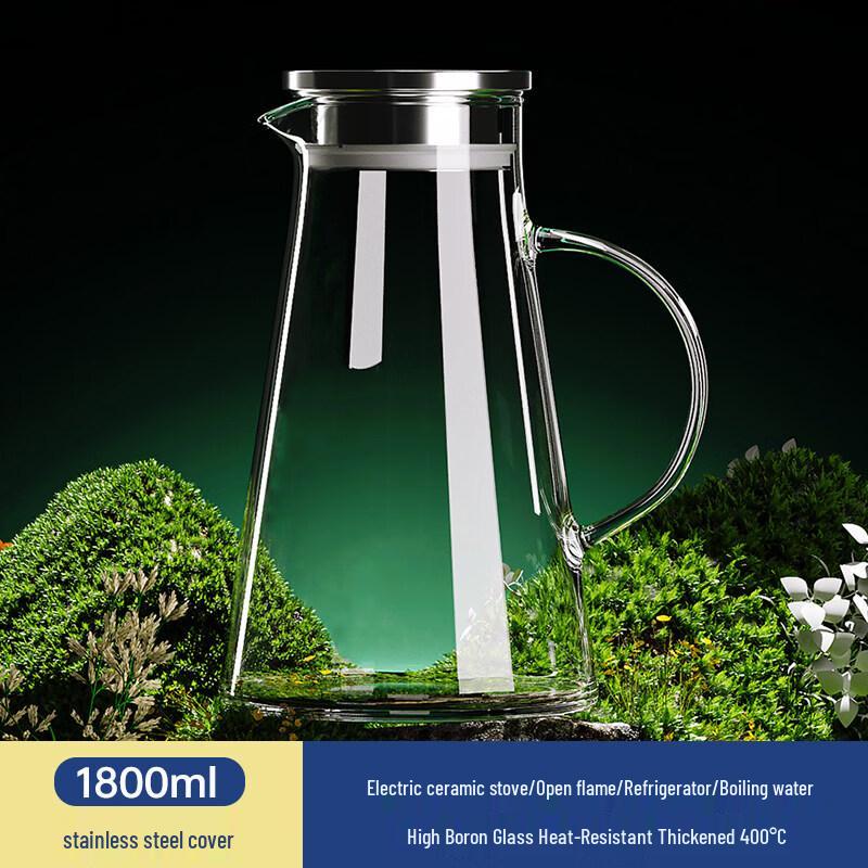 ZISIZ Large Capacity Glass Cold Water Pitcher
