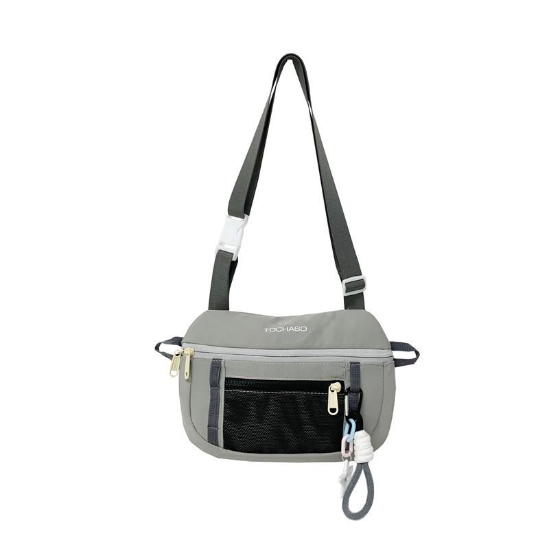 Blocking Fashionable Color Design Letter Printed Kid Shoulder Bag With Pendant