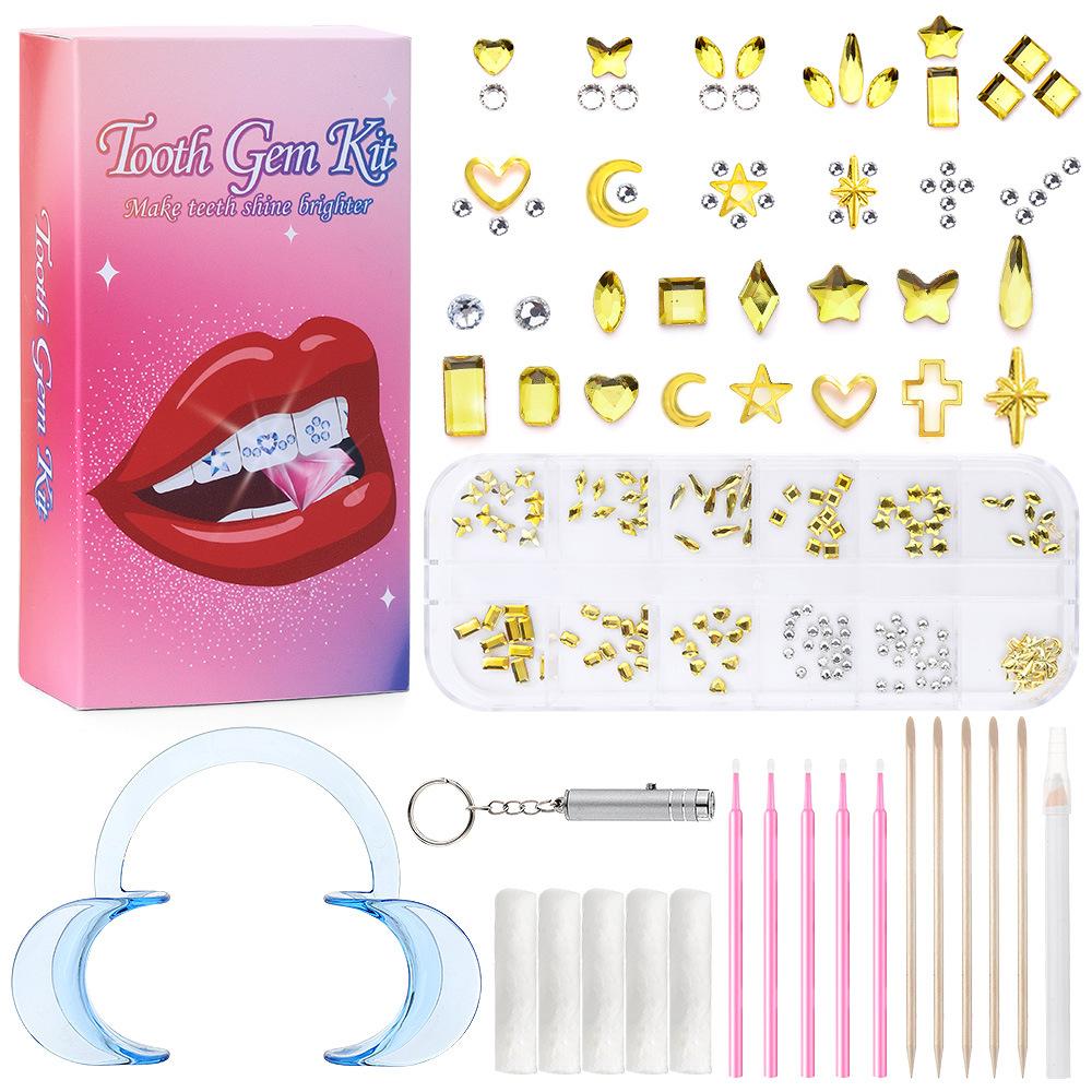 Dental Diamond Tooth Decoration, Tooth Diamond Tool Diy Set, Tooth Sticker, Diamond Love Horse Eye Decoration