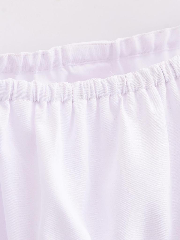 Spring 2025 Women's Fashion: European & American Style Poplin Short Top with Midi Skirt