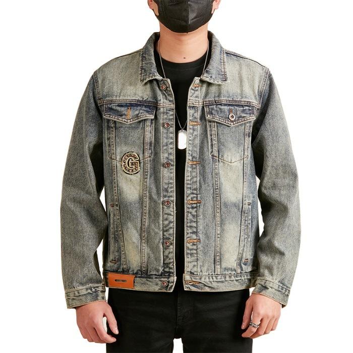 

Denim Jacket Men s Spring and Autumn New Retro Handsome Jacket Top 5XL