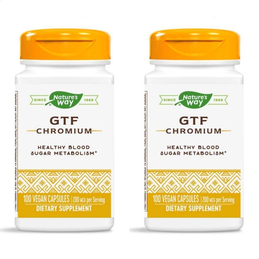 Nature's Way GTF Chromium 200mcg Nature's Way 100 Tablets x 2 Bottles 2 pcs