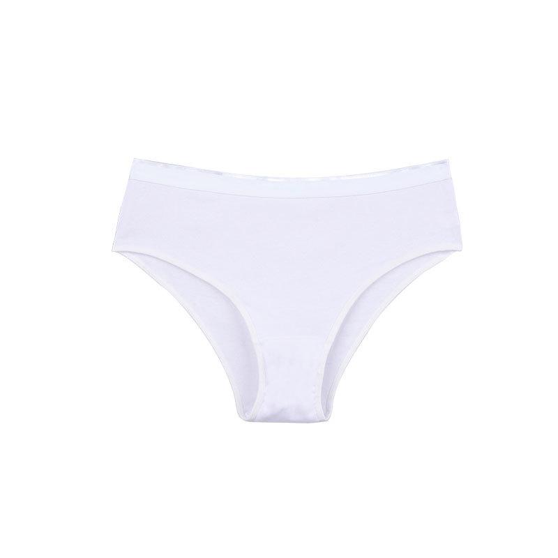 Women's New Summer Cotton Anti-bacterial High Elastic Half Package Hip Mid-waist Triangle Briefs
