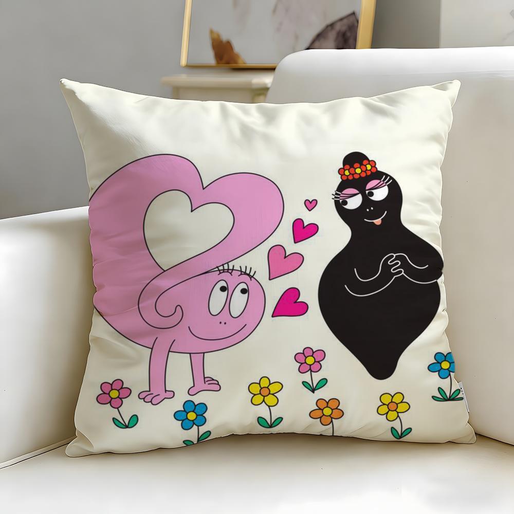 Federa Cuscino Classica Cartone Animato Barbapapa Morbida e Facile da Lavare – Versatile per Divano, Letto, Viaggio e Ufficio