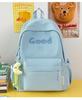 Schoolbag milk huhu gentle naked pink letter embroidered backpack fresh and sweet wind student party trip cute little backpack