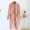 Autumn and Winter  New Women's Nightgown Flannel Sweet and Cute Bathrobe Women's Nightdress Stand Collar Button Home Dress