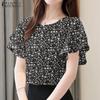 ZANZEA Women Floral Print Summer Casual Short Sleeve Blouse