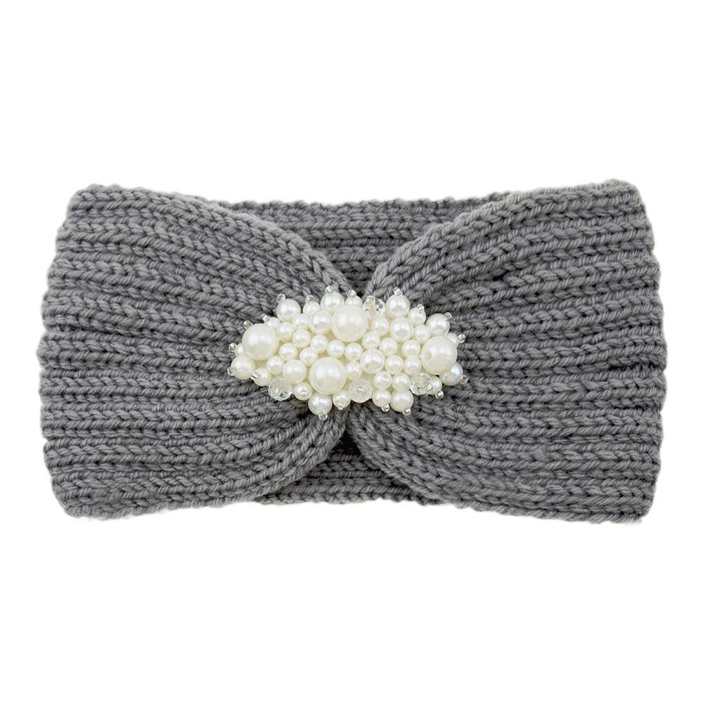Căști de urechi cu perle Croșetat Tricotat Turban Bandană Lățime Bandă de Păr Benzi de cap Tricotate