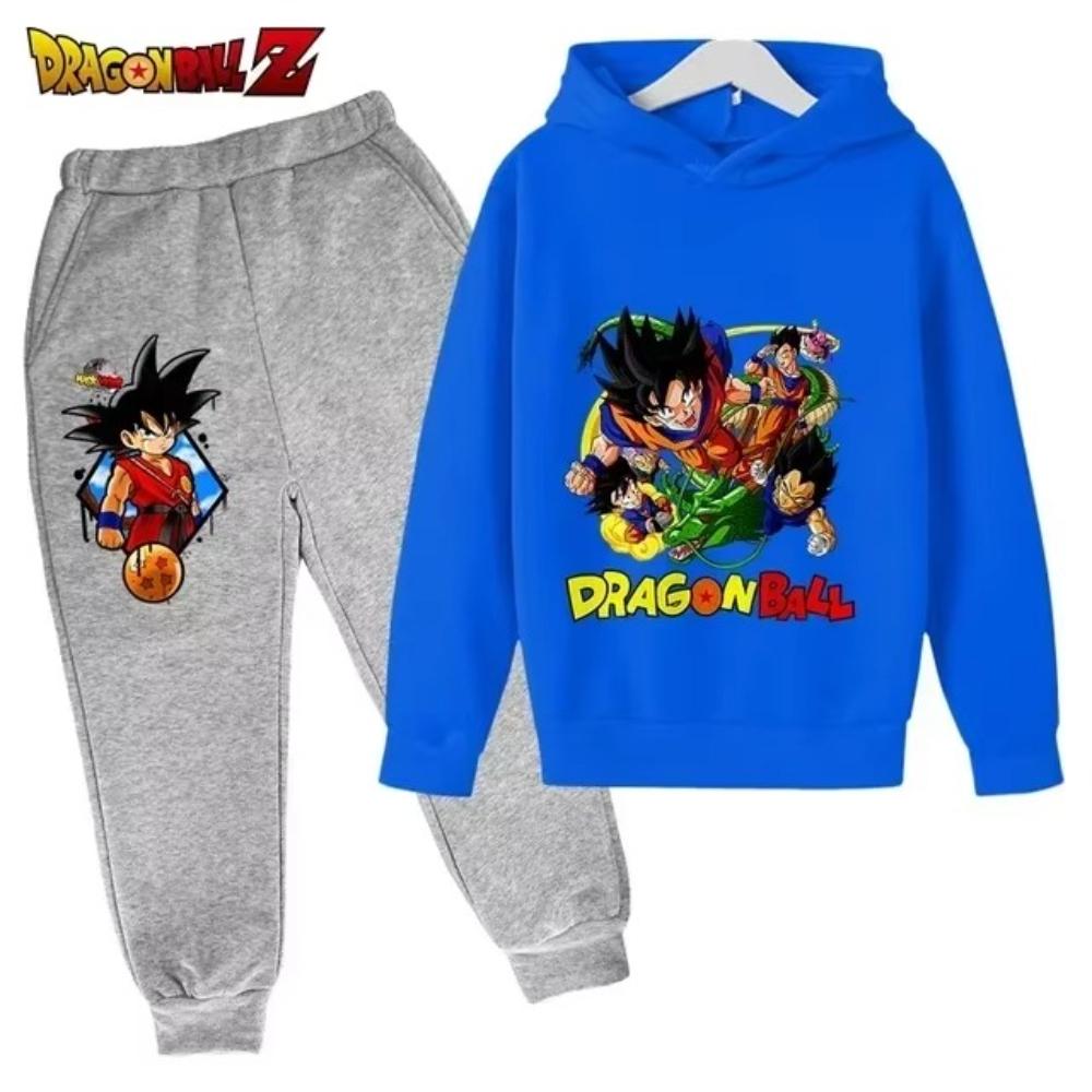 New Dragon Ball Hoodie Kids Spring Sportswear Boys and Girls Goku Sweatshirt Boys Clothes Girls Set Hoodie Pantsuit Children Y2K
