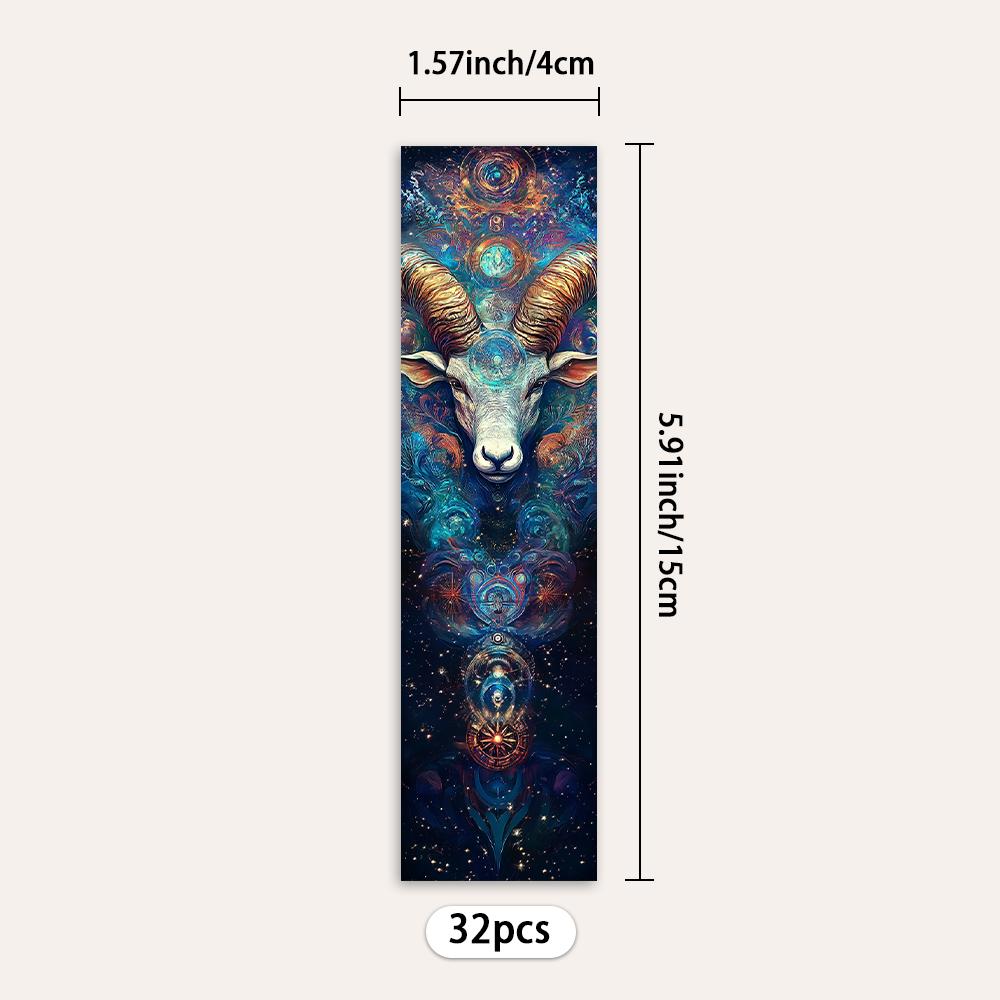 32pcs, Dreamy 12 Zodiac Bookmarks, perfect for back-to-school season, Christmas, Halloween, teachers, readers, and birthdays.