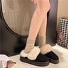 Thick-soled Outer Slippers 2024 Autumn and Winter New Korean Version Piled Thickened Cotton Slippers Round Head Fluffy Slippers Snow Boots