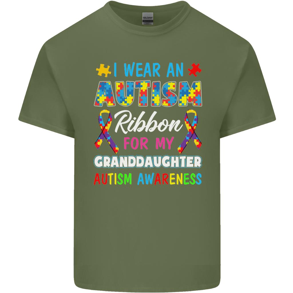 Autism Ribbon For My Granddaughter Autistic Unisexs Light Cotton TShirt