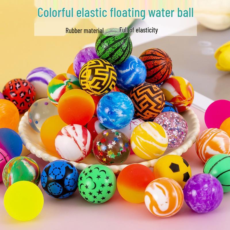 32mm Colorful Transparent Bouncy Ball for Children's Creative Play - Floating Solid Gashapon Machine Small Gift