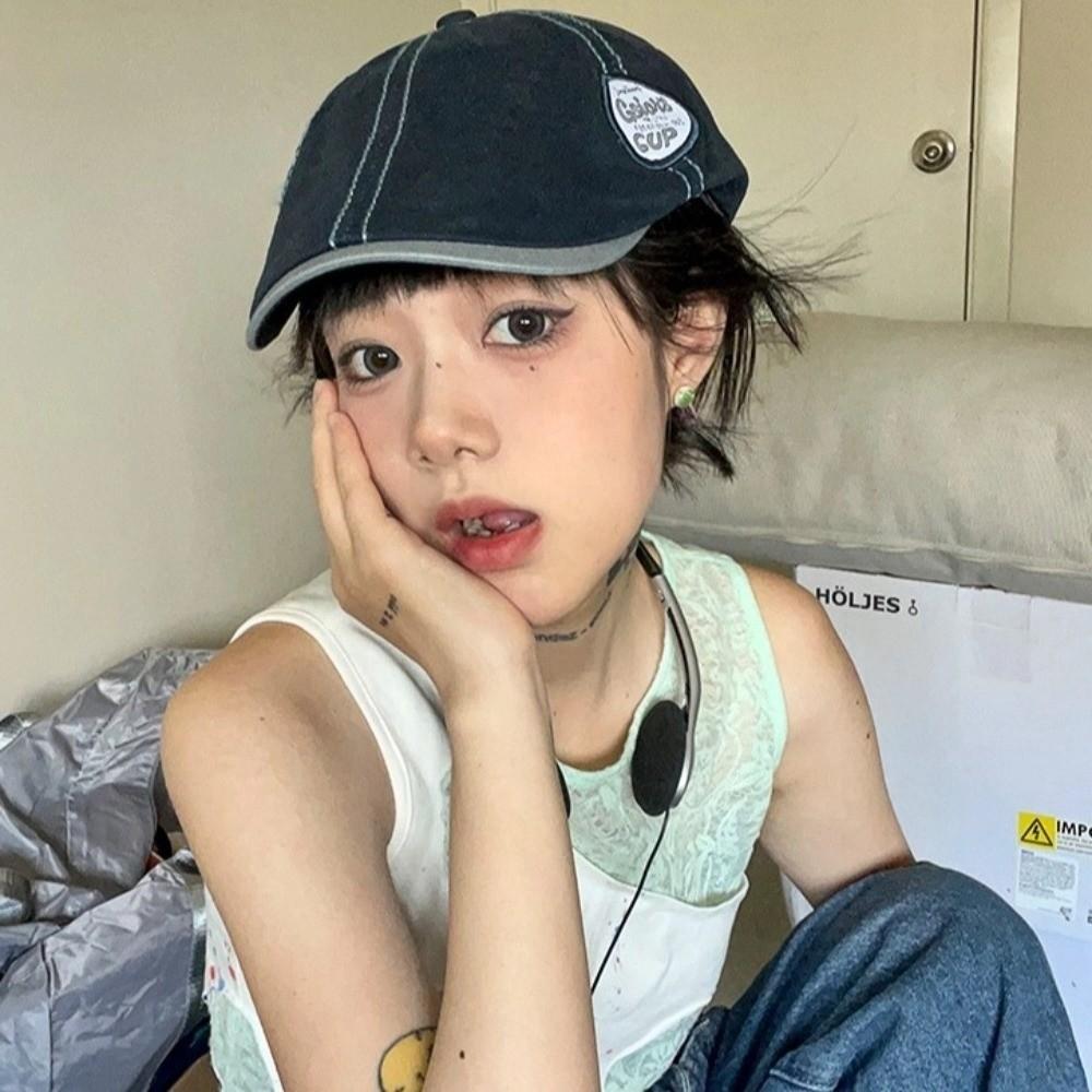 Y2k Newsboy Flat Cap Vintage Beret Adjustable Painter Hat  Spicy Girl