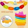 6PCS Rainbow Stacking Cups Floating Bath Toys Stackable Ship Baby Early Education Intelligence Development Stacking Boat Gift