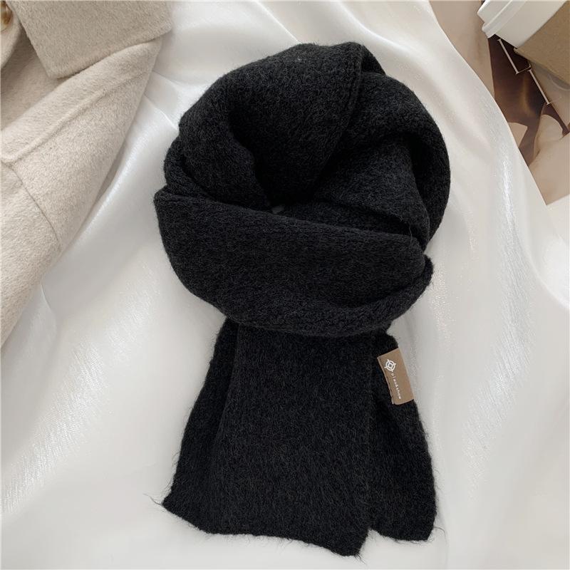 Premium Korean ins soft waxy milk tea color scarf women's winter versatile imitation cashmere fluffy beige small scarf