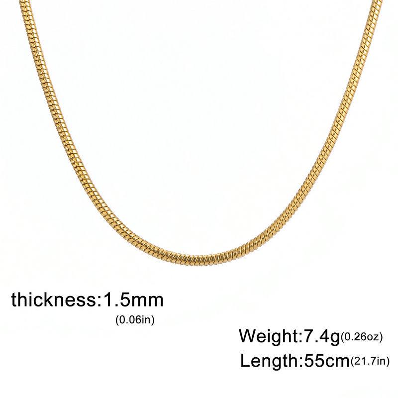 Superfine Round Snake Bone Chain Necklace - 0.9/1.2/1.5/2mm Thick, Versatile Clavicle Accessory for DIY Jewelry Making