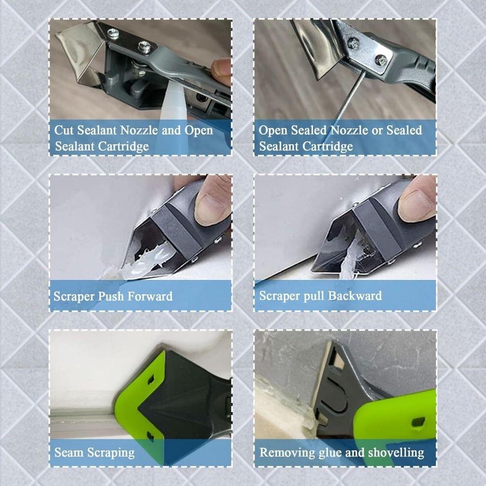 Stainless Steel Head Sealant Finishing Tool Kit Replace Silicone Pads Caulk Remover  Bathroom