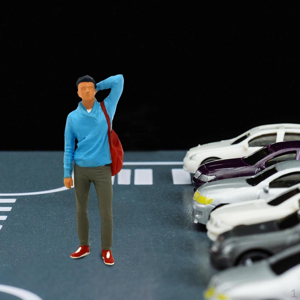 1/64 Character Diorama Ness Girl Figure Model Road Railway Layout for Desktop Collection