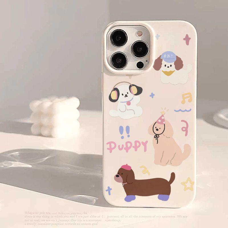 Creative music puppy jelly for apple 16promax new soft shell 14 15 white 13 pro personality 13