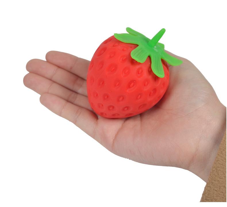 1pc Simulated Strawberry Release Ball Decompression Fruit Ball Pinch Le Decompression Ball Children's Release Toy