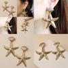 Shell Fashionable Gold Starfish Design Women Metal Earrings For Summer Beach