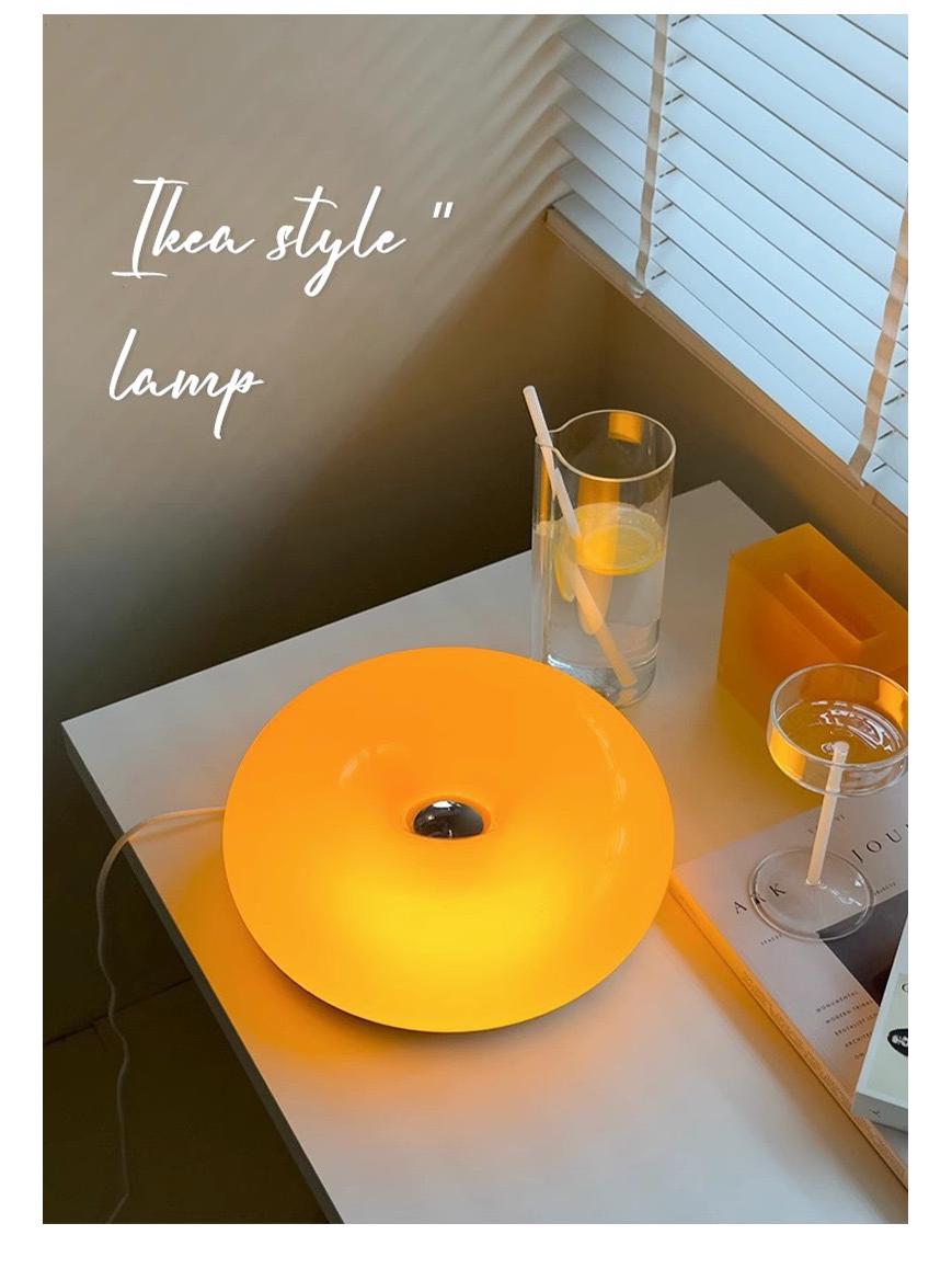 

Retro Style Donut Glass Table Lamp and Bauhaus Bedside Lamp: Three-Color Touch Dimming Wall Lamp 7W Touch Dimming