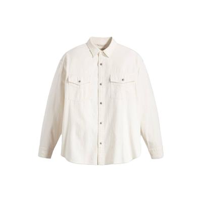 Levis FW23 SilverTab Series Solid Color Pocket Button Long Sleeve Shirt Men Shirts Off-White A5767-0000