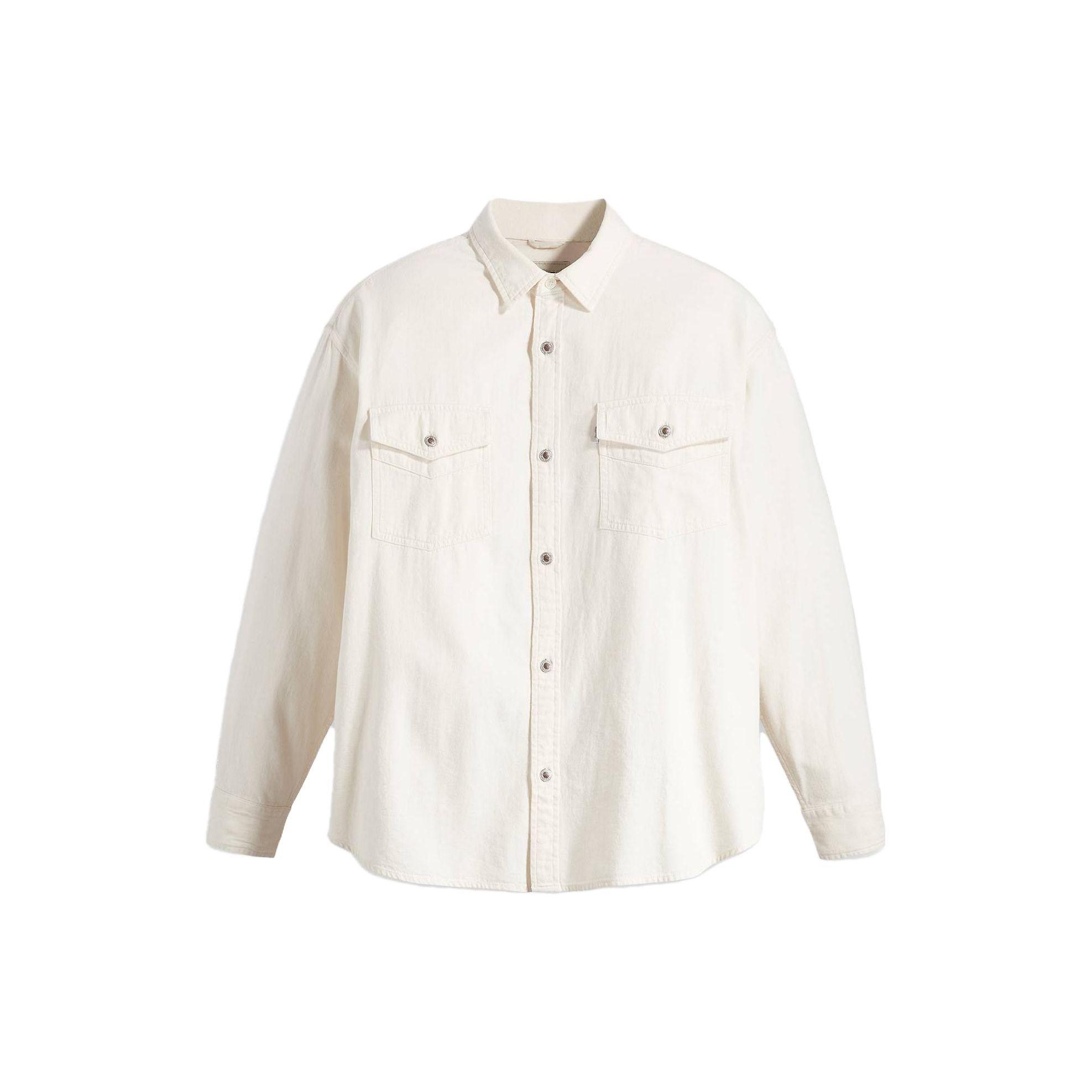 

Levis FW23 Серия SilverTab Однотонная рубашка с карманом на пуговицах и длинным рукавом Мужские рубашки Молочно-белый A5767-0000 M