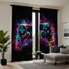 2 Pieces HD Digital Black Colorful Gamer Curtains Home Decorating Style Decorating Living Room Bedroom Rodding Curtains Effect S