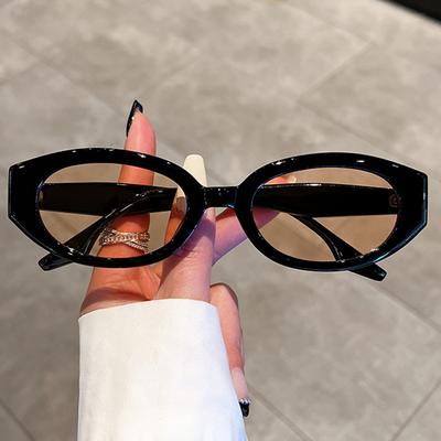 Sexy Small Oval Sun Glasses For Ladies Designer Fashion Luxury Shades UV400 Cool Tinted Brown Ladies Vintage Sun Glasse