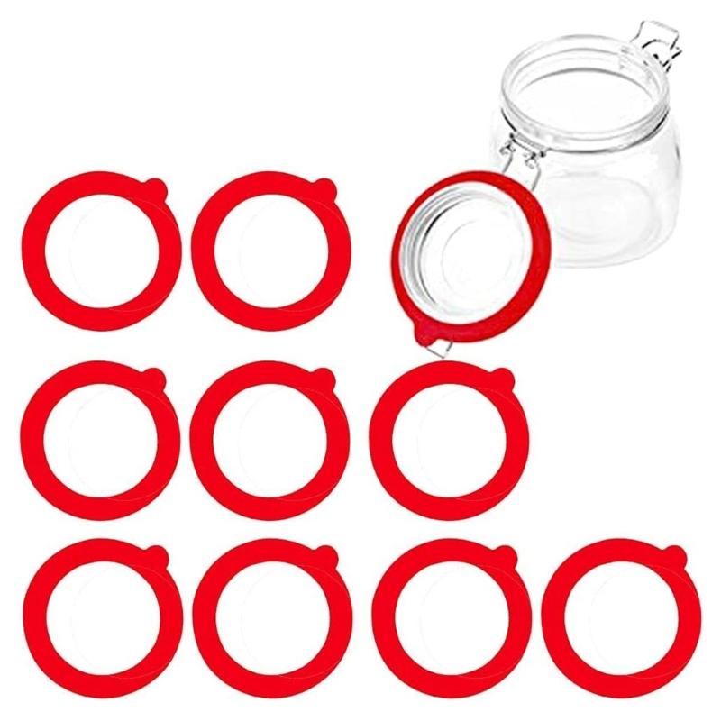 10Pcs Glass Jar Gaskets Replacement Silicone Seals Airtight Gasket Sealing Rings for Jar Lids for Preserving Jars
