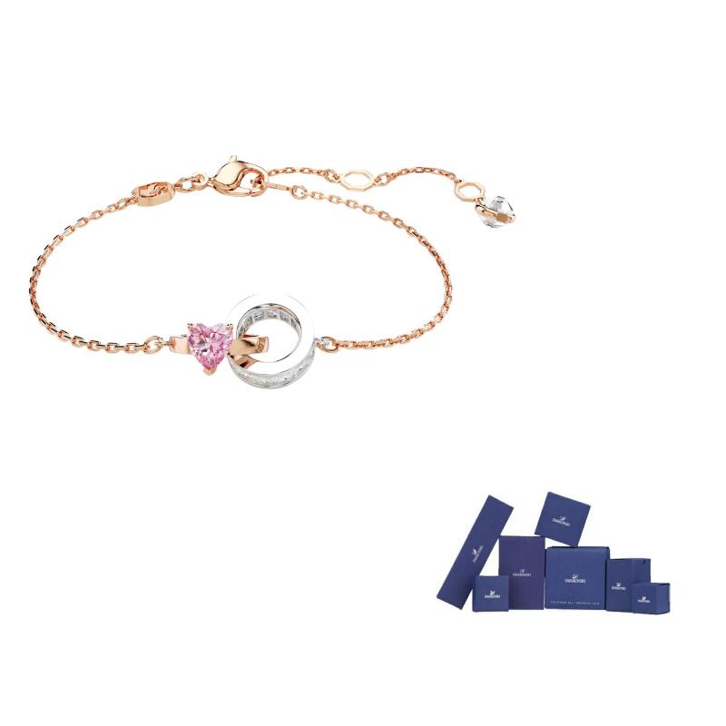 Swarovski Synthetic Cubic Zirconia Bracelets Womens Gold F-Original brand box золотистый