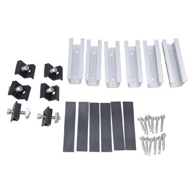 6Pcs Portable Sturdy Aluminum Solars Panel Brackets Accessory for Easy Installation On Flat Pitched Cement Tile Roofs
