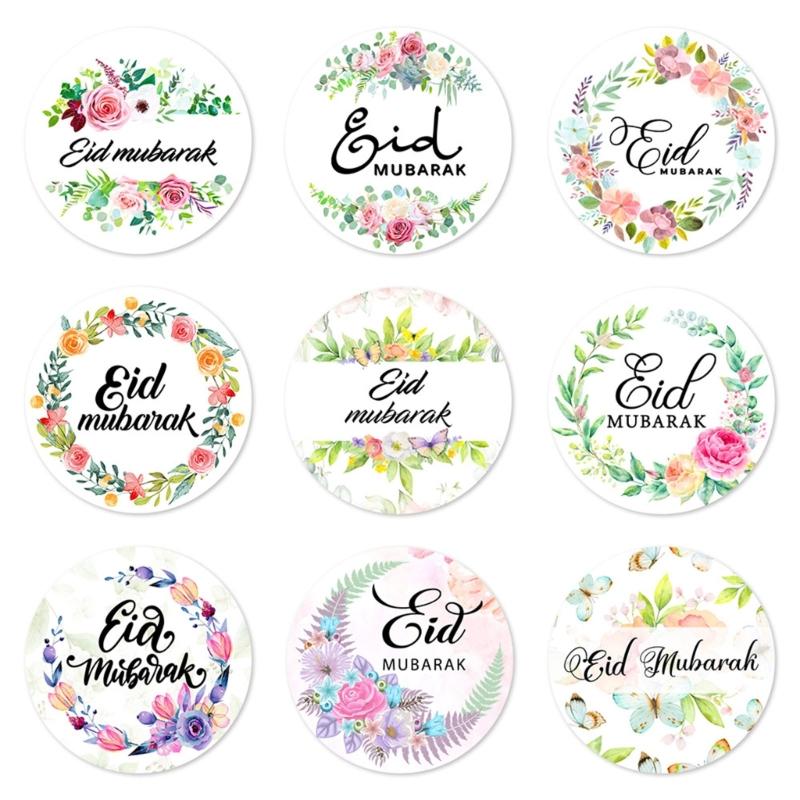 Set of 90Pcs Eid Mubarak Sticker 40mm Decorative Wrapping Sticker for Journal Planner Packaging Party Decoration